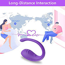 Віброяйце Every Night Toys Letitia з дистанційним керуванням, бузковий, 10 режимів вібрації, фото 3