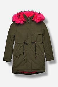 Куртка дитяча для дівчинки єврозима кольору хакі 207868P