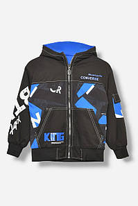 Куртка дитяча для хлопчика двостороння чорно-синього кольору 207927P