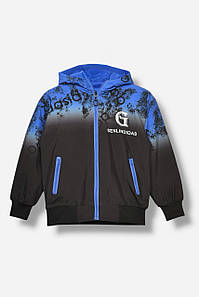 Куртка дитяча для хлопчика двостороння чорно-синього кольору 207928P