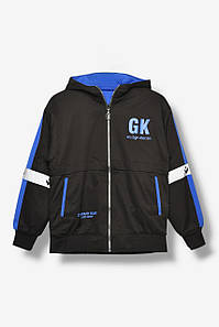 Куртка підліткова для хлопчика двостороння чорно-синього кольору. 207932P