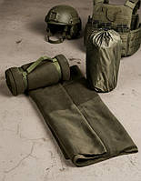 Тактический флисовый плед Case хаки тёплое походное одеяло с чехлом для военных и туристов 1