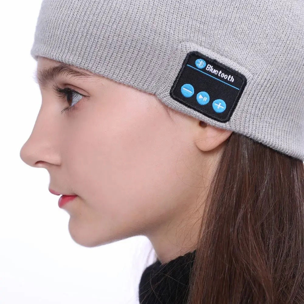 Портативна колонка шапки з bluetooth навушниками SPS Hat BT True. Колір: сірий BN-68, фото 1