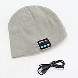 Портативна колонка шапки з bluetooth навушниками SPS Hat BT True. Колір: сірий BN-68, фото 2