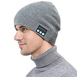 Портативна колонка шапки з bluetooth навушниками SPS Hat BT True. Колір: сірий BN-68, фото 4
