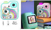 Фотоапарат-принтер C 72977 (40) 2 кольори, type-C, роз єм для SD карти, фото, відео, гри, 3 рулони термопаперу, в коробці [Склад