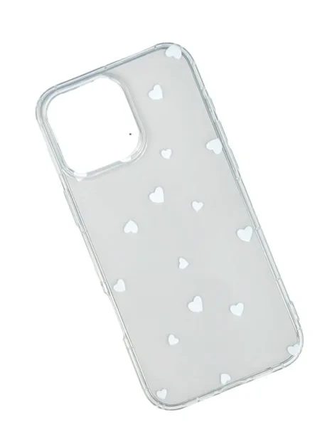 Чохол-накладка Infinity Silicone Cover iPhone 16 Transparent White Серце, фото 1