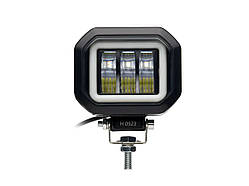 Світлодіодна фара 30W (QB) прямокутна 9-30 V 3 світлодіоди CREE (чітка світло-тенева межа) з ДХО