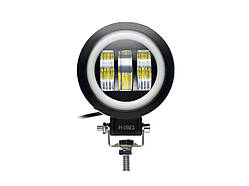 Світлодіодна фара 30W (QA) кругла 9-30 V 3 світлодіоди CREE (чотка світло-тенева межа) з ДХО