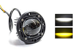 Додаткова LED-фара HP-GZD-267-01 кругла 14W 10-30V білий/жовтий світло зі світло-теневим кордоном