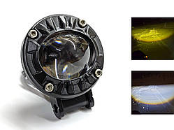 Додаткова LED-фара HP-GZD-314-01 кругла 17W 10-30V білий/жовтий світло зі світло-теневим кордоном