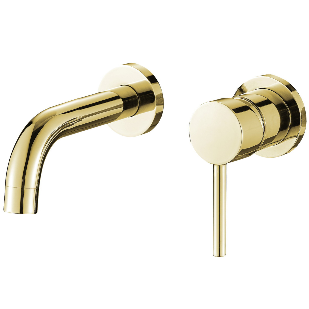 Змішувач для умивальника одноважільний настінного монтажу VBI Milano золото латунь VBI-050102GL, фото 1