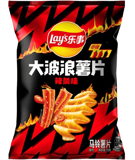 Чіпси Lay's Wavy Potato Chips Spicy Latiao Flavor 70г, фото 1