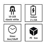 Оригінал! Гірлянда Luca Lighting Сніжинка, струна, 1,3 м, класична біла, 10 LED 2AA, таймер (8720967822874) - Вища Якість!, фото 3