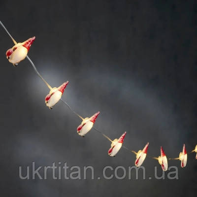 Оригінал! Гірлянда Luca Lighting Санта, струна, 1,3 м, класична біла, 10 LED 2AA, таймер (8720967822850) - Вища Якість!, фото 1