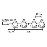 Оригінал! Гірлянда Luca Lighting Санта, струна, 1,3 м, класична біла, 10 LED 2AA, таймер (8720967822850) - Вища Якість!, фото 2