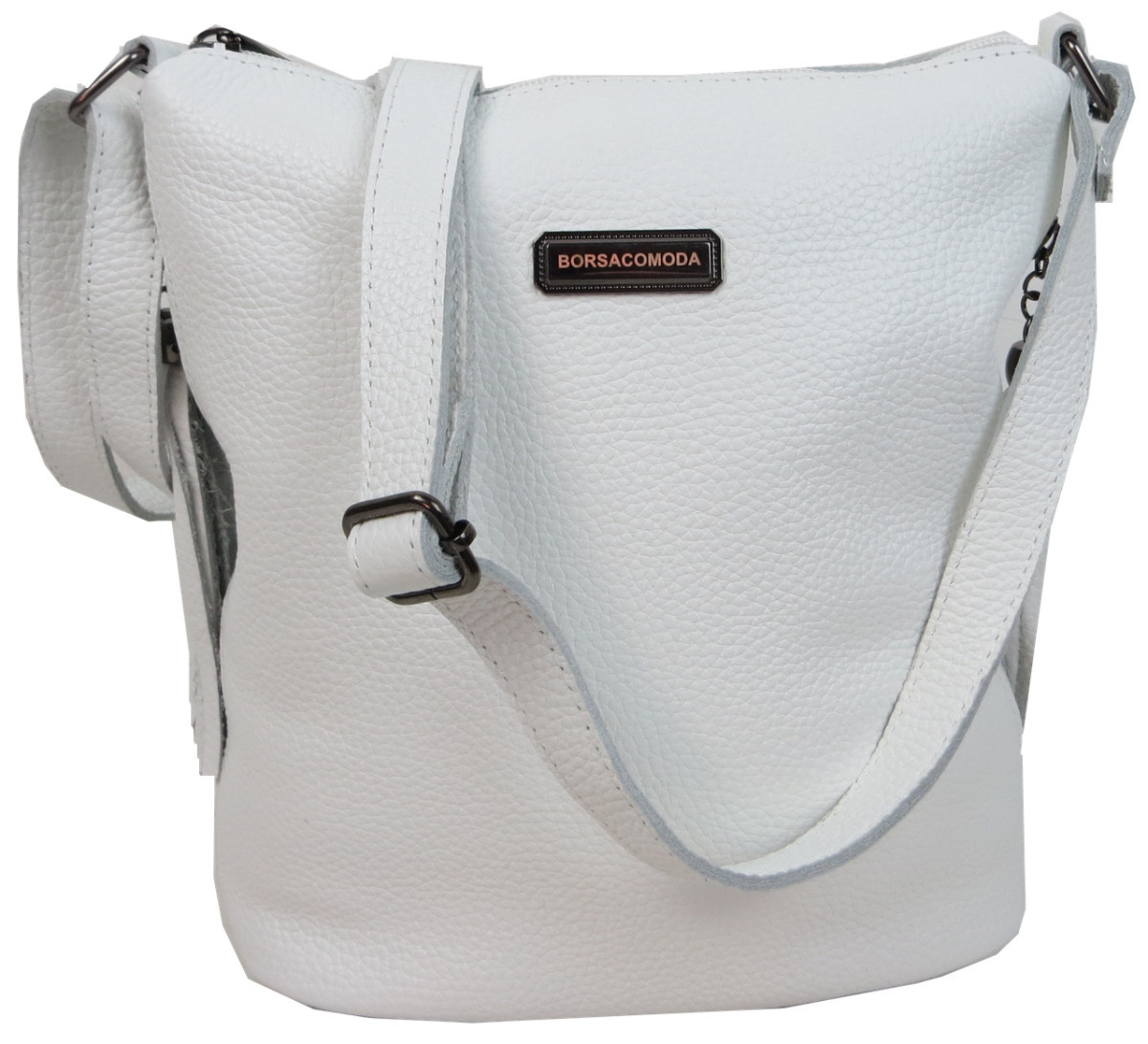 Жіноча сумка з натуральної шкіри на плече Borsacomoda біла 5126202, фото 1