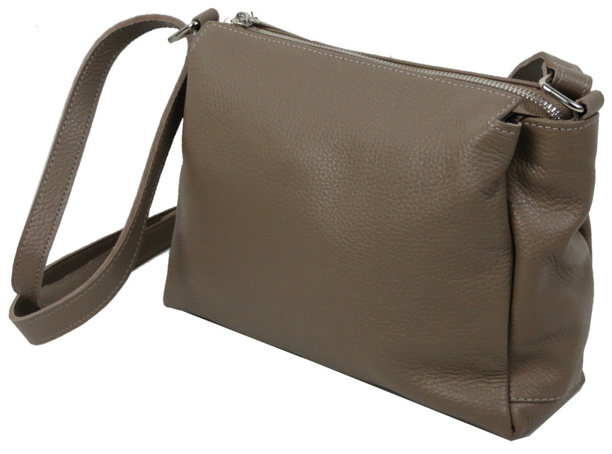 Жіноча шкіряна сумка на плече Borsacomoda бежева 4701655