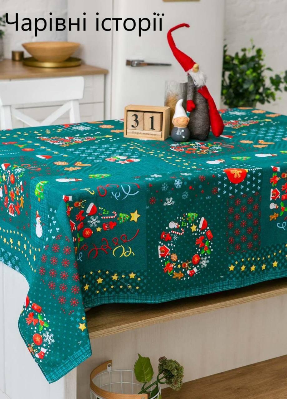 Новорічна святкова скатертину на стіл розкладний/Скатертину з печивом на новий рік/лляна Скатертина, фото 1