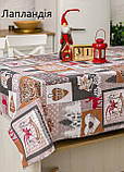 Новорічна святкова скатертину на стіл розкладний/Скатертину з печивом на новий рік/лляна Скатертина, фото 4