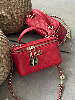 Сумка Chanel Classic Black Lambskin  червоний