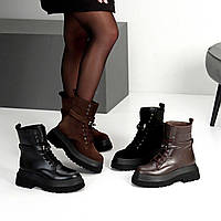 Зимние ботинки женские на шнурках замшевые и кожа 36-40