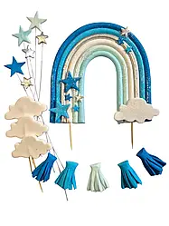 Цукрова прикраса для торта Веселка блакитна