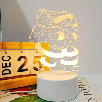 Нічник-світильник настільний 3D "Дід Мороз" від USB SAM-199