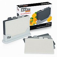 Набір роздільних дощок 5 штук для кухні сірі з антиковзними вставками для безпечного приготування їжі BROWN