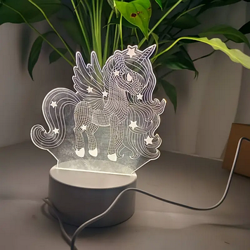 Нічник-світильник настільний 3D "Єдиноріжка" від USB SAM-321