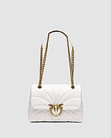 💎 Pinko Big Love Bag Puff Butterfly Quilt White/Gold 27 х 17 х 8 см