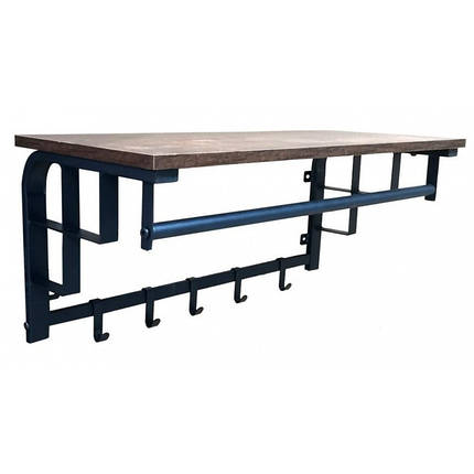 Вішалка настінна для одягу з полицею 76 см Bonro BN-124, фото 1