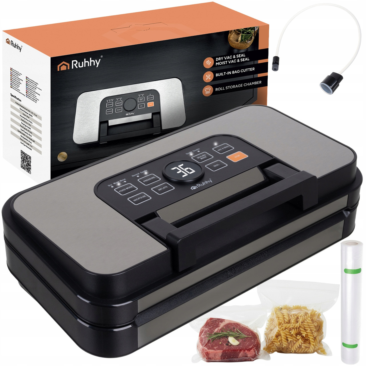 Вакууматор професійний з ножем Ruhhy 24757 вакуумний пакувальник 125 Вт