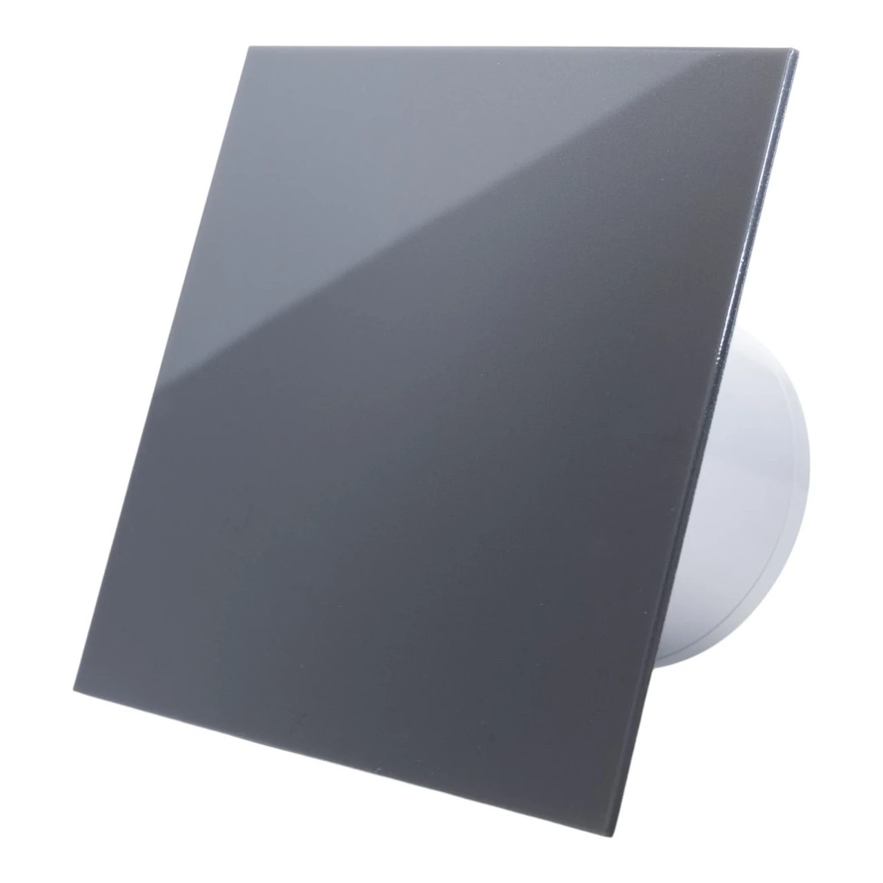 Вентилятор для ванної кімнати Ecovent DECORA Ø100, тихий, зі змінною панеллю з плексигласу, зворотний клапан, 93 м³/год, сірий, фото 1