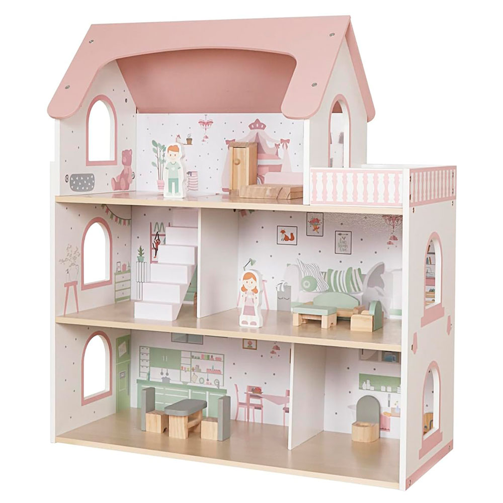 Ляльковий Будиночок дерев'яний з меблями 3 поверхи MD 0155, фото 1