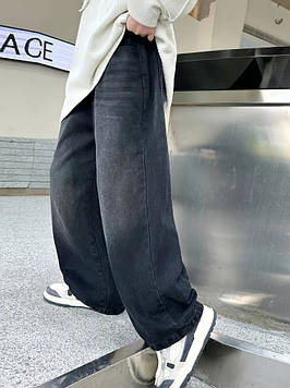 Джинси для хлопчика підлітка пояс на гумці сині