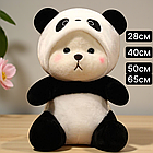 М'яка іграшка ведмежа Тедді плюшевий у костюмі панди Біло-чорний ведмедик обнімашка в кігурумі на подарунок для сну та ігор, фото 3