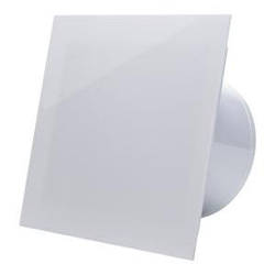 Вентилятор для ванної Ecovent DECORA Ø100, тихий, білий, зі змінною панеллю з плексигласу та зворотним клапаном, 93 м³/год