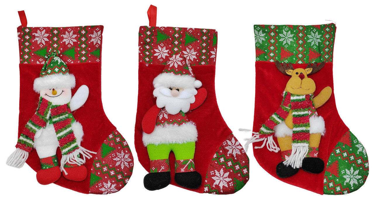 Новорічний носок для подарунків 33*20 см №84103, фото 1