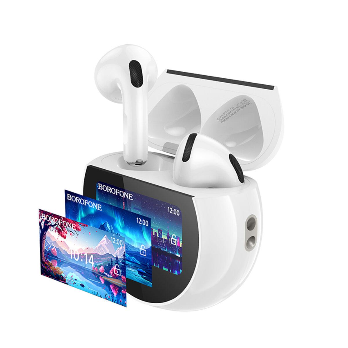 Бездротові навушники BOROFONE BW87 Mist true wireless BT headset with touch screen White, фото 1