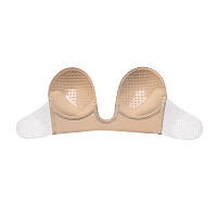 Силиконовый бюстгальтер без бретелей U-образный вырез для открытых нарядов и вечерних платьев BROWN