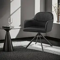 Оксамитове обертове крісло Lona чорний