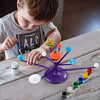 Проектор планетарий для детей научный набор Солнечная система с авто вращением и красками BROWN