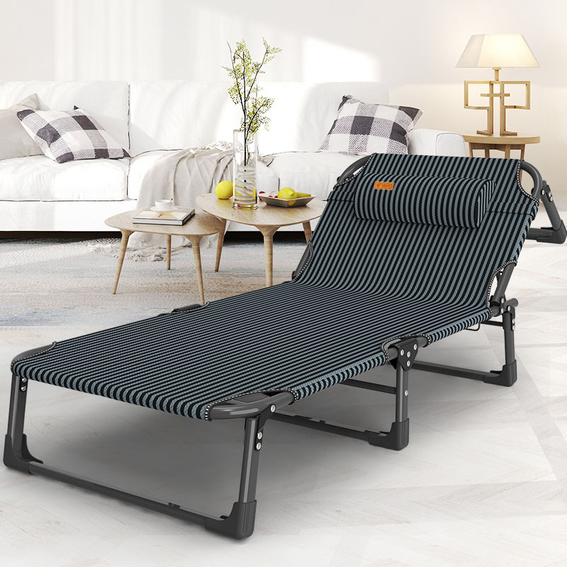 Розкладне ліжко шезлонг WCG FB-S02 зі смугастим полотном