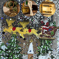 Декоративний новорічний ліхтар із підсвіткою для дому затишна різдвяна прикраса з ефектом снігу BROWN