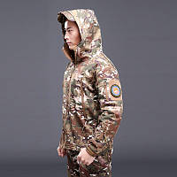 Тактична куртка камуфляжна для чоловіків із флісовою підкладкою для активного відпочинку та роботи BROWN