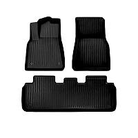 Автомобильные коврики в салон двойные TPE текстильные ворсовые для защиты от грязи и влаги BROWN