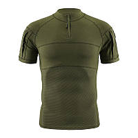 Тактична футболка з коротким рукавом для військовослужбовців та активного відпочинку повітропроникна комфортна зелена BROWN