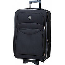 Середня дорожня валіза на колесах Bonro Style M тканинна чорна з кодовим замком і висувною ручкою, фото 4