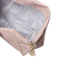 Женская косметичка органайзер для макияжа и аксессуаров стильная розовая дорожная косметичка BROWN